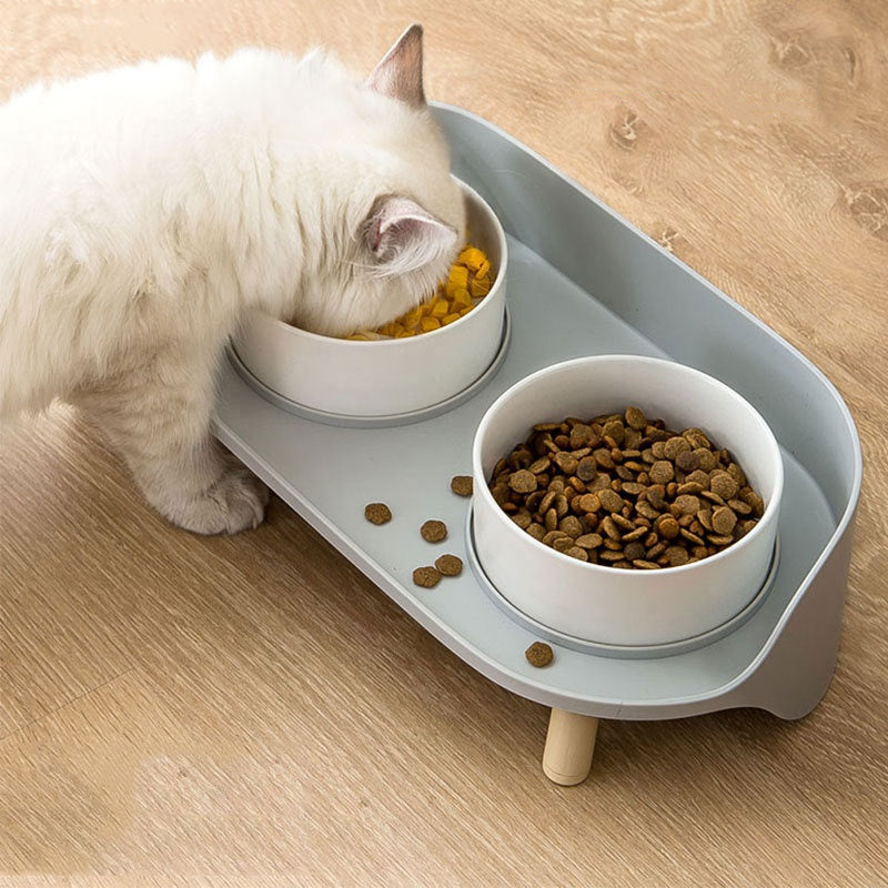 Bone China Double Cat Bowl – Fluffytempo