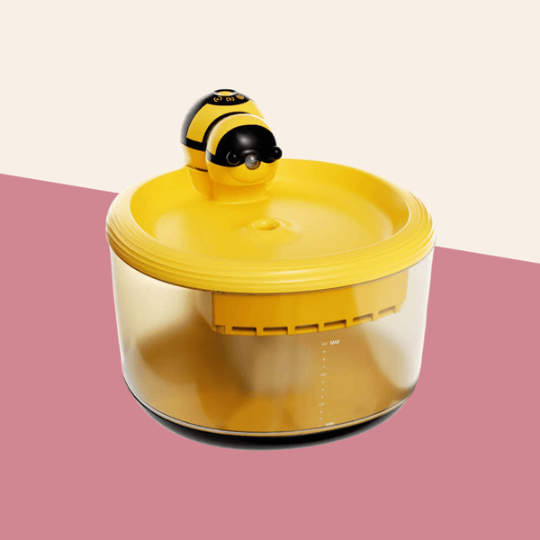 Upgraded Yellow Bee Cat Water Fountain