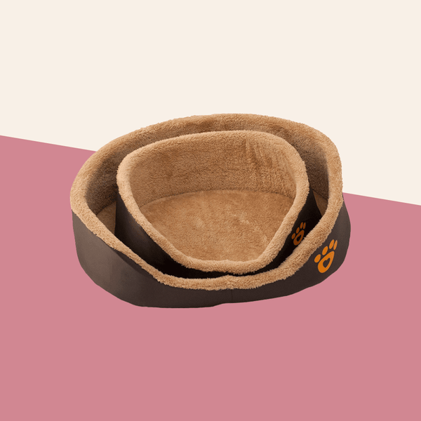 Brown Soft Pet Bed Round Shape