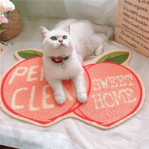Peach shaped Cat Litter Mat