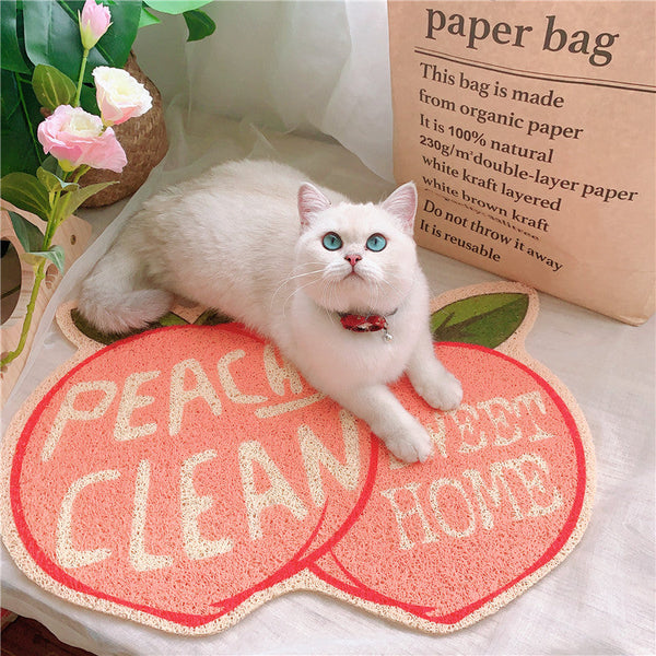 Peach shaped Cat Litter Mat