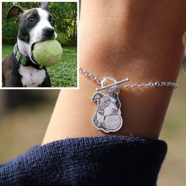 Personalized Pet Photo Engraved Bracelet Stainless Steel